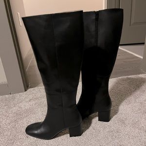 Ann Taylor leather knee high zip up boots